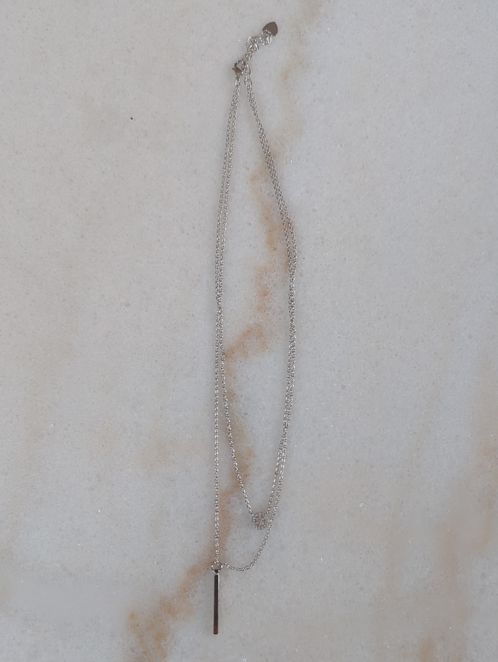 NWT Silver Layered Bar Necklace